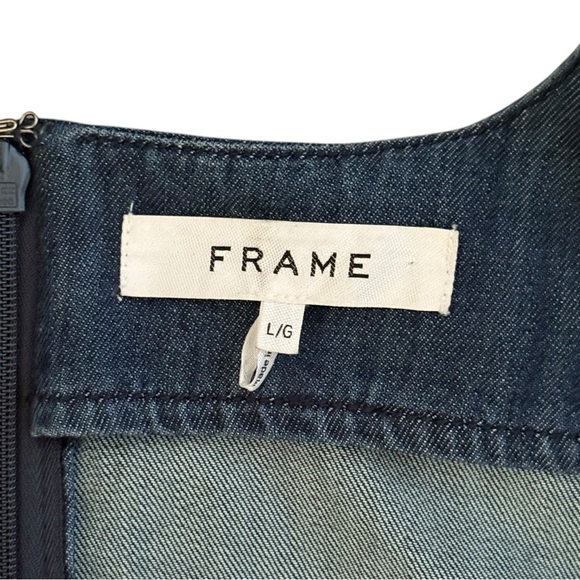 FRAME Nina Puff Sleeve Denim Minidress In Gorham Size L  Puff Sleeve Size L $428 - Picture 8 of 9